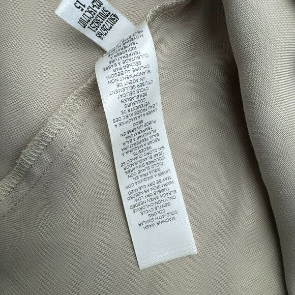 CHICO'S | 2 Large Draped Long Vest Cardigan Lightweight Tan Khaki Pockets Ruffle - Picture 8 of 12